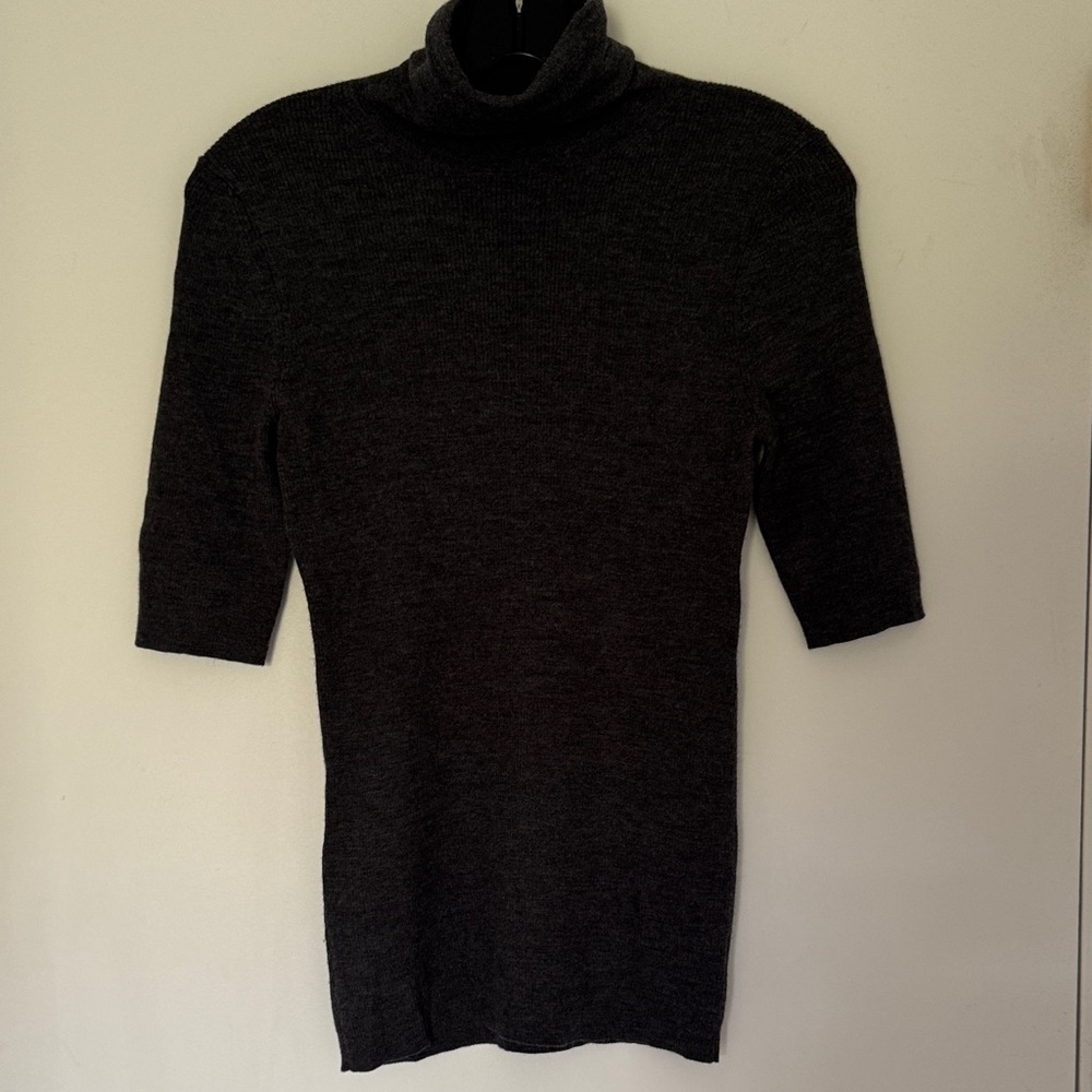 Charcoal Gray Wool Turtleneck Sweater